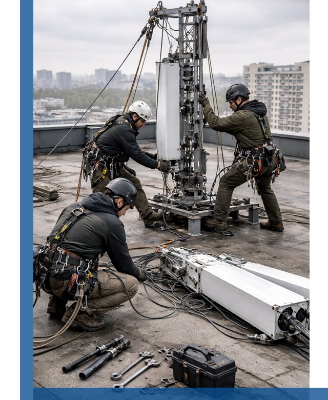 Демонтаж антенн на крыше зданий в Юрге с гарантией