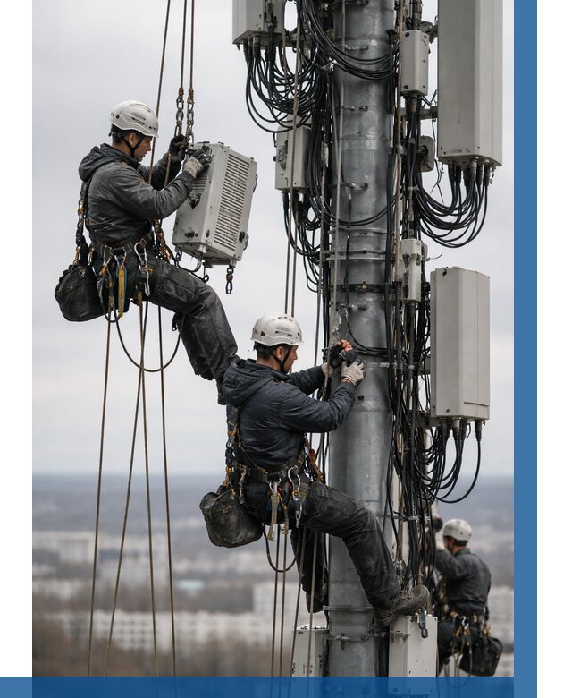 Монтаж оборудования связи на мачте в Юрге от 8022 р. | ВЫСОТНИК-Юрг