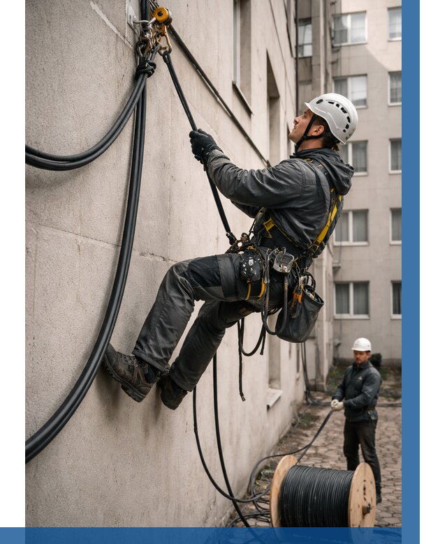 Протяжка кабеля питания на высоте в Юрге от 481 р. | ВЫСОТНИК-Юрг