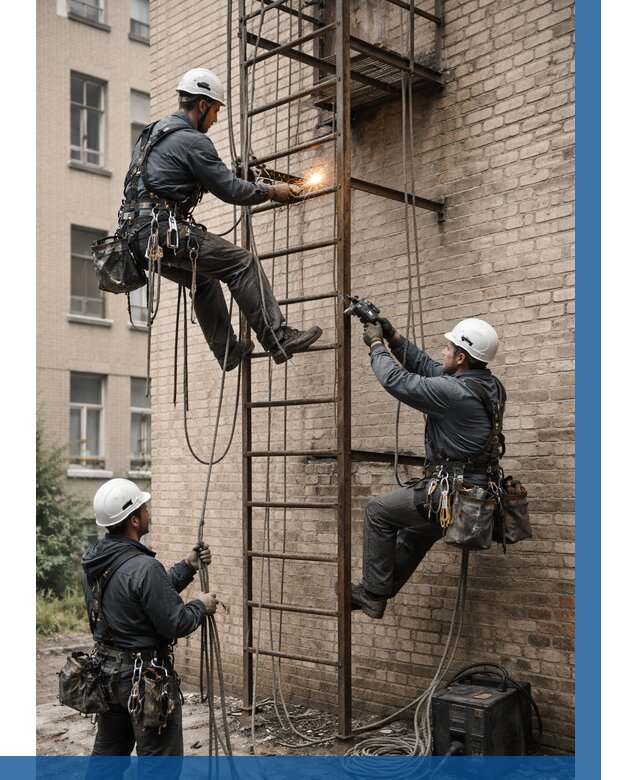 Ремонт пожарной лестницы в Юрге от 8022 р. | ВЫСОТНИК-Юрг