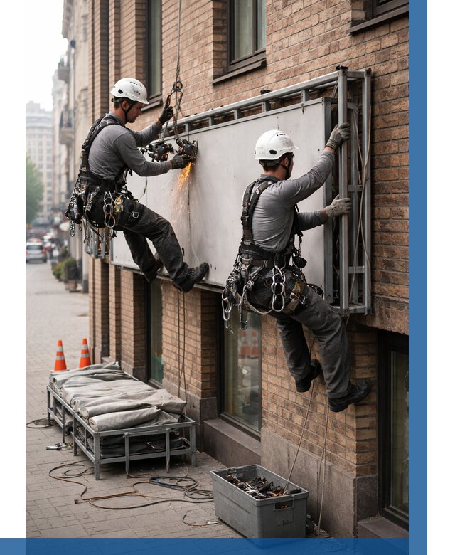 Демонтаж рекламной вывески в Юрге от 6952 р. | ВЫСОТНИК-Юрг