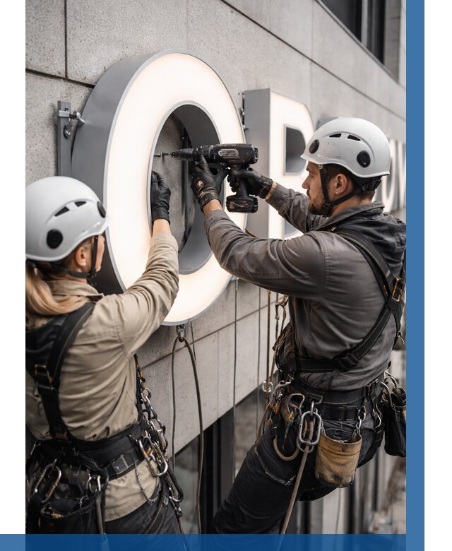 Монтаж световых букв в Юрге от 3209 р. под ключ ВЫСОТНИК-Юрг