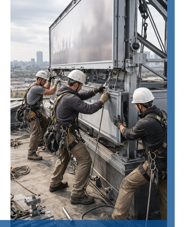 Монтаж крышной рекламной конструкции в Юрге от 64176 р.|ВЫСОТНИК-Юрг