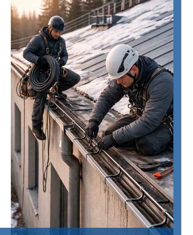 Монтаж греющего кабеля на кровле в Юрге от 481 р. | ВЫСОТНИК-Юрг