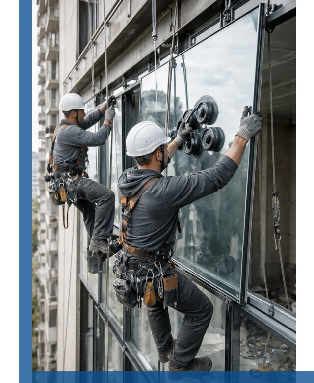 Витражное остекление фасадов и лоджий в Юрге под ключ