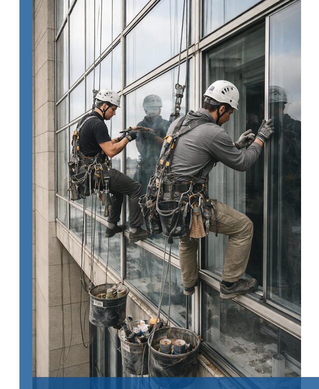 Ремонт витражных конструкций и фасадного остекления в Юрге