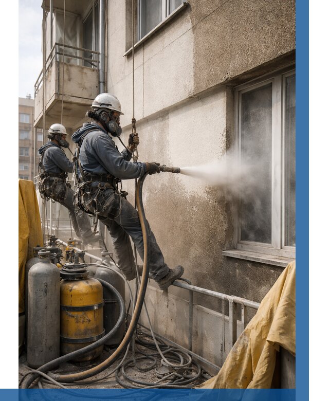 Пескоструйная очистка фасада в Юрге от 695 р. | ВЫСОТНИК-Юрг