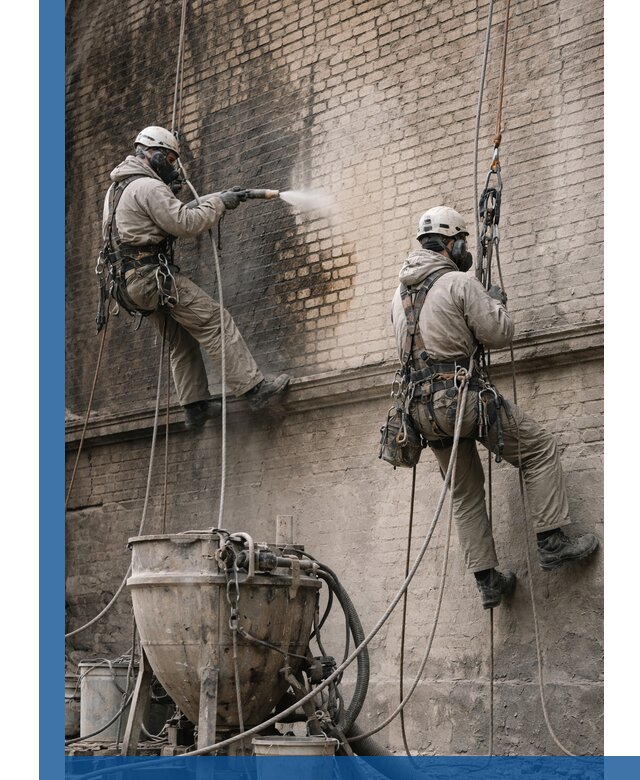 Пескоструйная очистка фасадов в Юрге профессионально