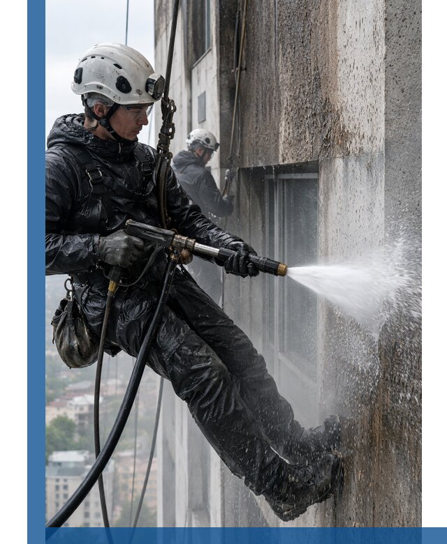 Гидроструйная очистка фасадов и конструкций в Юрге