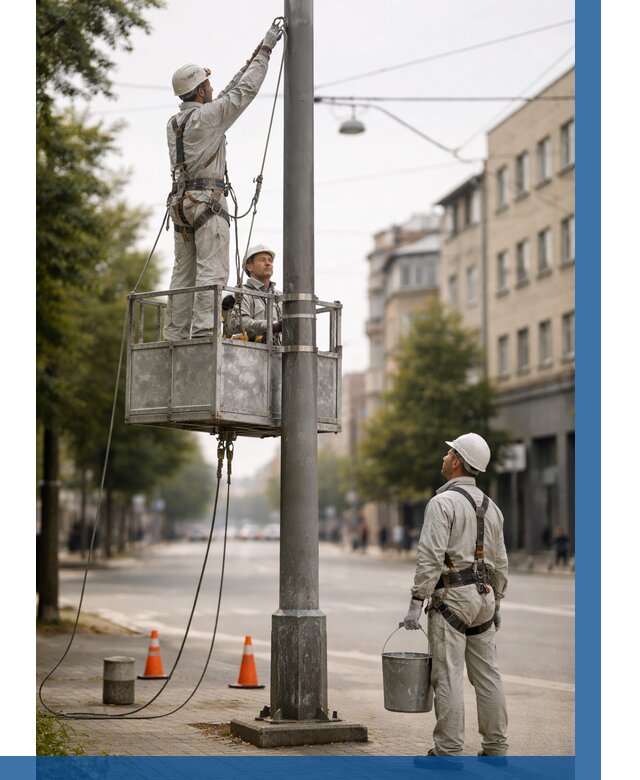 Покраска опор освещения в Юрге от 5348 р. | ВЫСОТНИК-Юрг