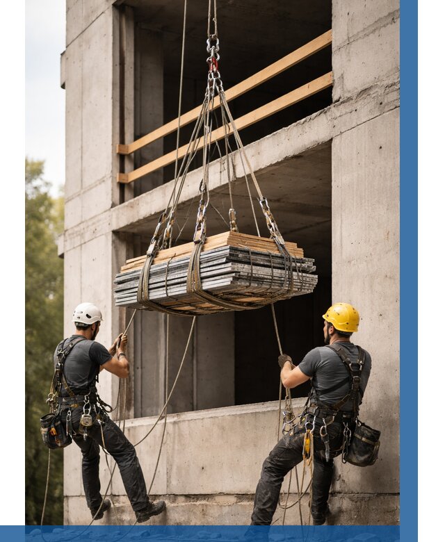 Подъем материала на этаж веревками в Юрге от 1604 р. | ВЫСОТНИК-Юрг