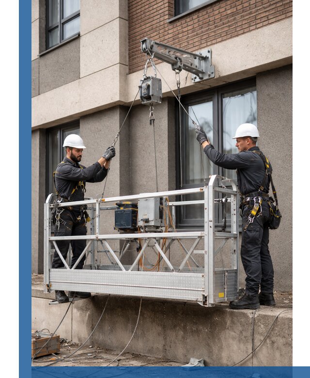 Монтаж и подъем фасадной люльки в Юрге с гарантией безопасности