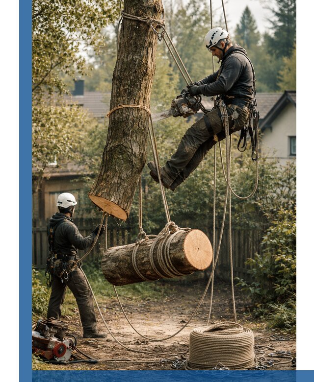 Валка деревьев частями в Юрге, безопасно и аккуратно