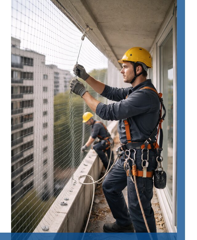 Монтаж сетки от птиц в Юрге от 4813 р. | ВЫСОТНИК-Юрг